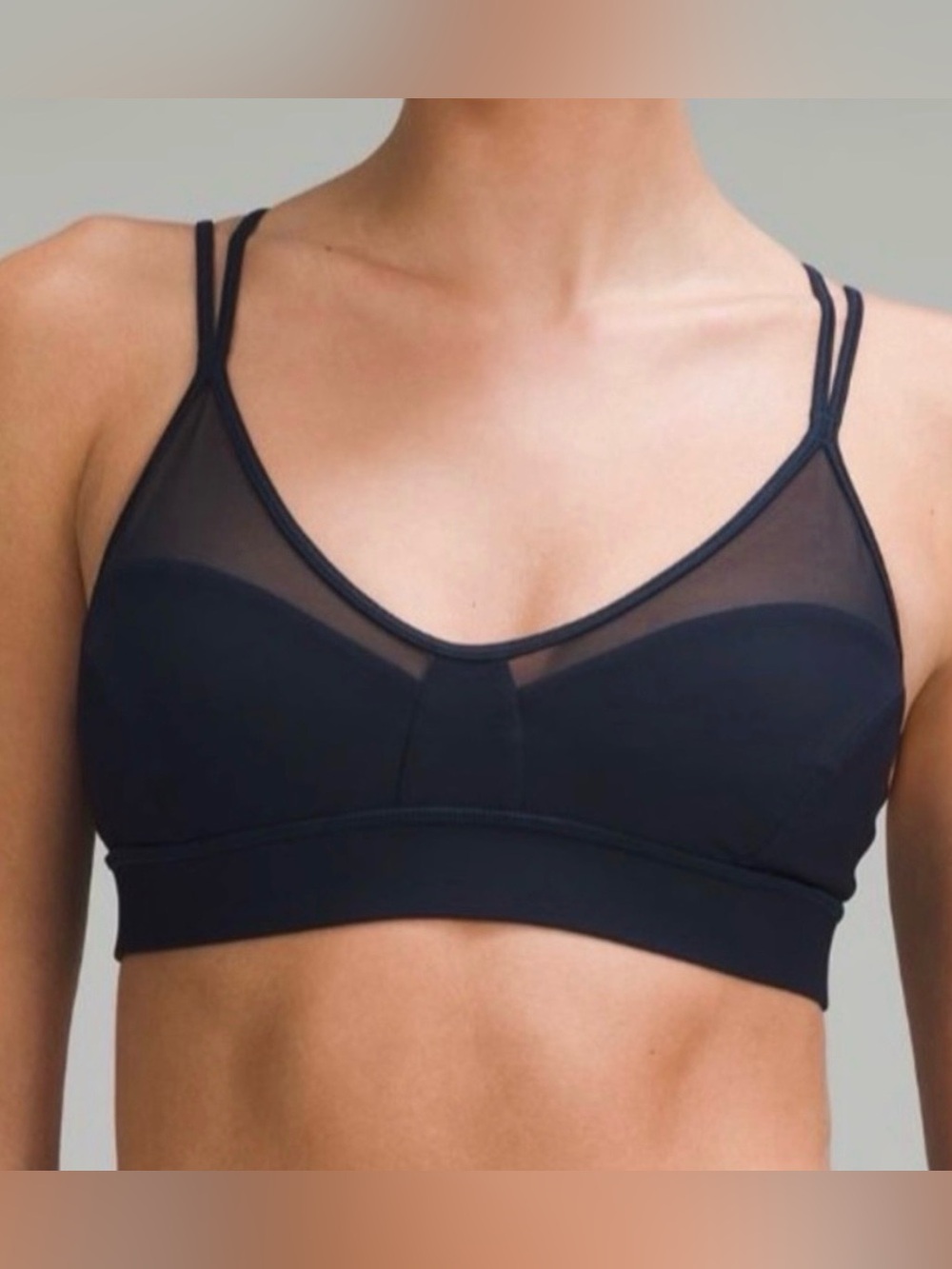 Lululemon dark Blue Mesh-Detail Light Support Bralette
